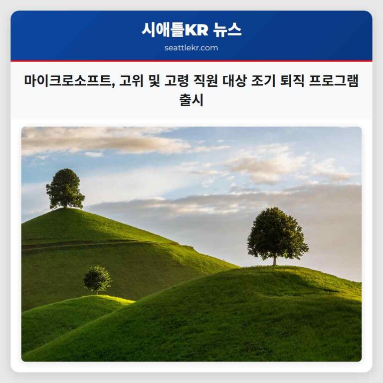 마이크로소프트 고위 및 고령 직원 대상 조기 퇴직 프로그램 출시