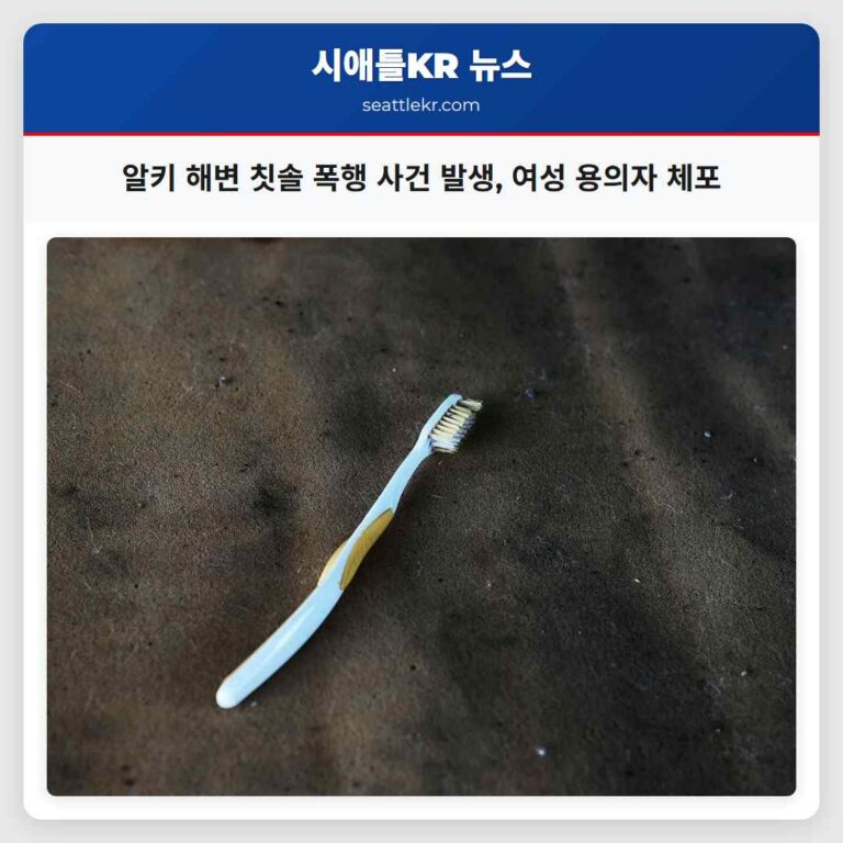 알키 해변 근처 칫솔로 인한 목 찔림 사건 발생 용의자 여성 체포