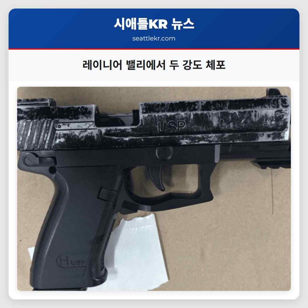 레이니어 밸리에서 두 강도 체포