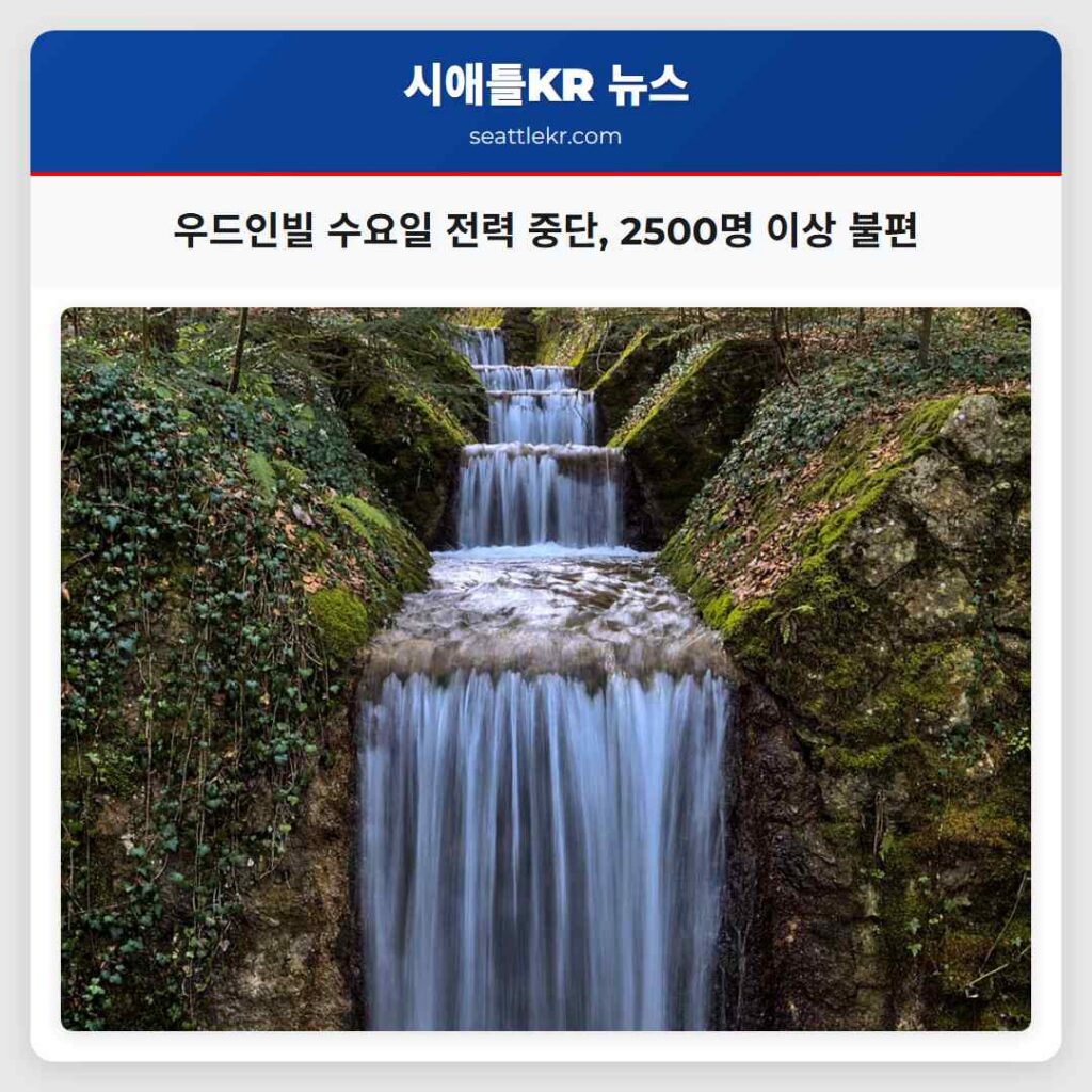 우드인빌 수요일 전력 중단, 2500명 이상 불편