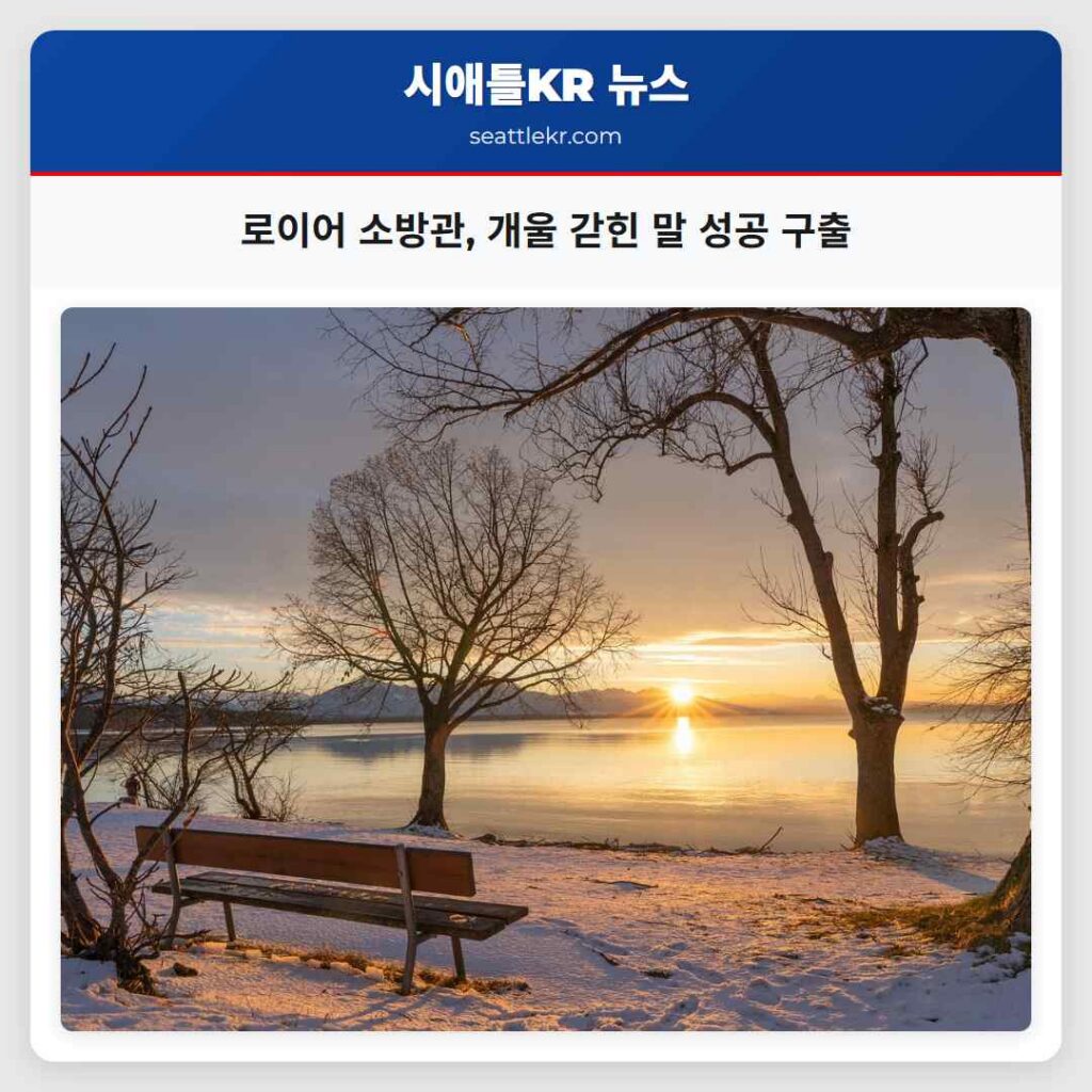 로이어 소방관, 개울 갇힌 말 성공 구출