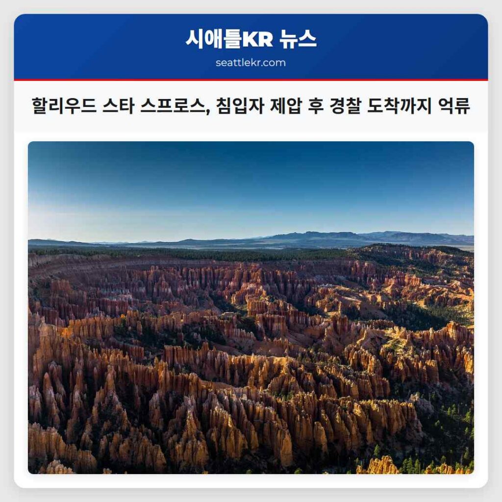 할리우드 스타 스프로스, 침입자 제압 후 경찰 도착까지 억류