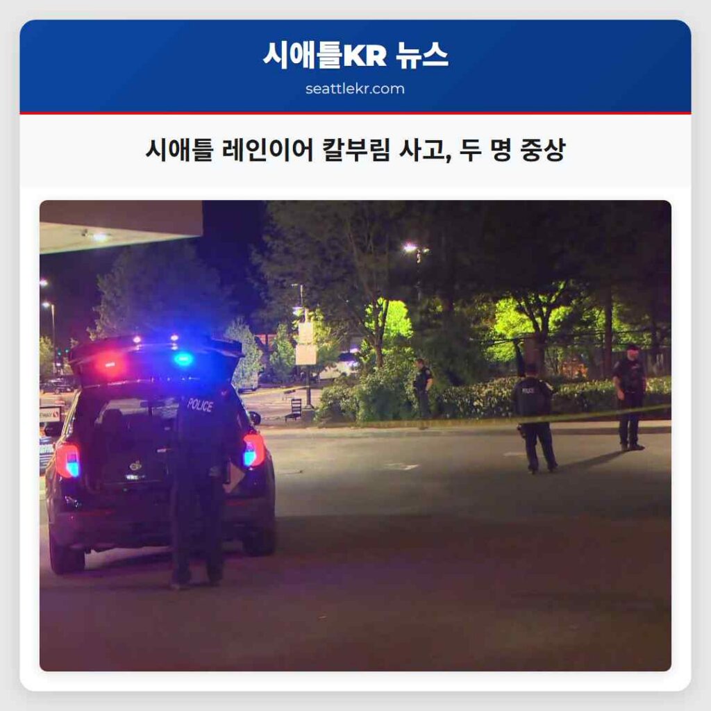 시애틀 레인이어 칼부림 사고, 두 명 중상