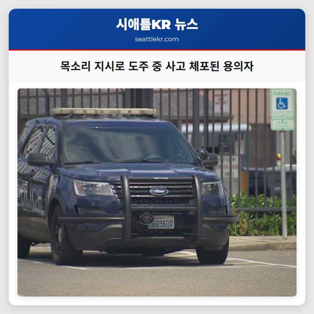 목소리 지시로 도주 중 사고 체포된 용의자