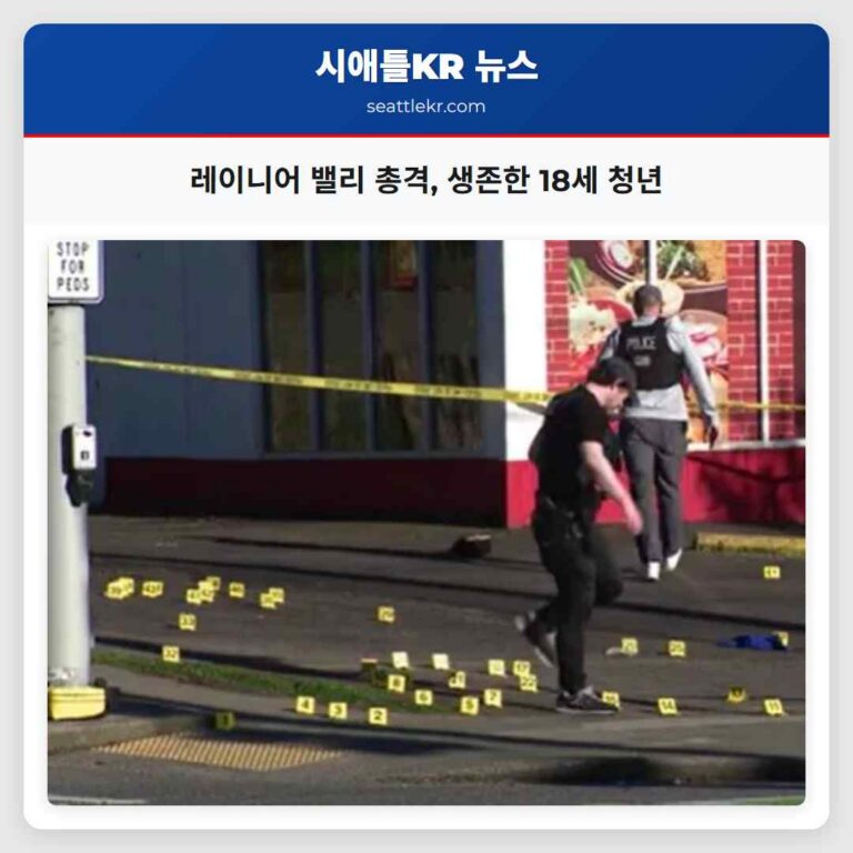 시애틀 레이니어 밸리 총격 사건 머리에 총알 맞았지만 생존한 18세 청년