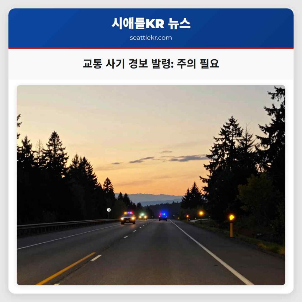 교통 사기 경보 발령: 주의 필요