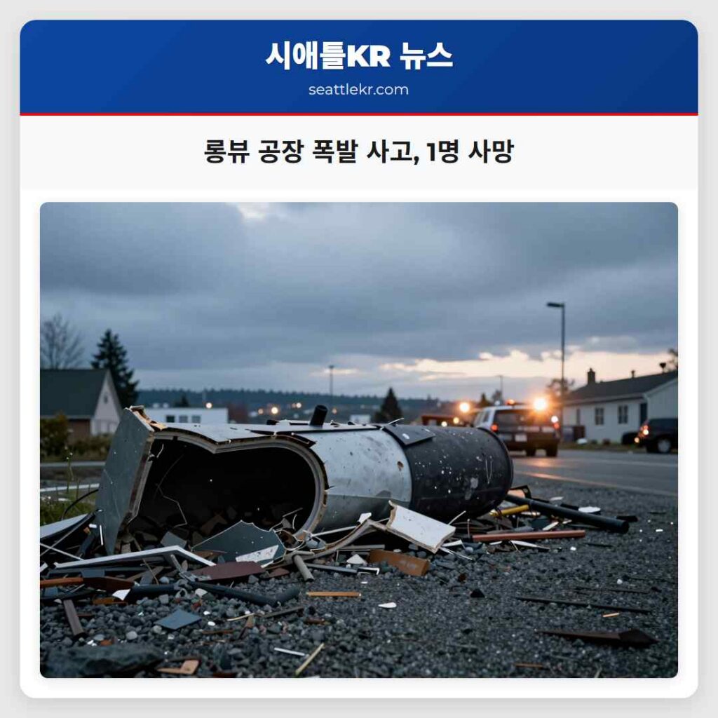 롱뷰 공장 폭발 사고, 1명 사망