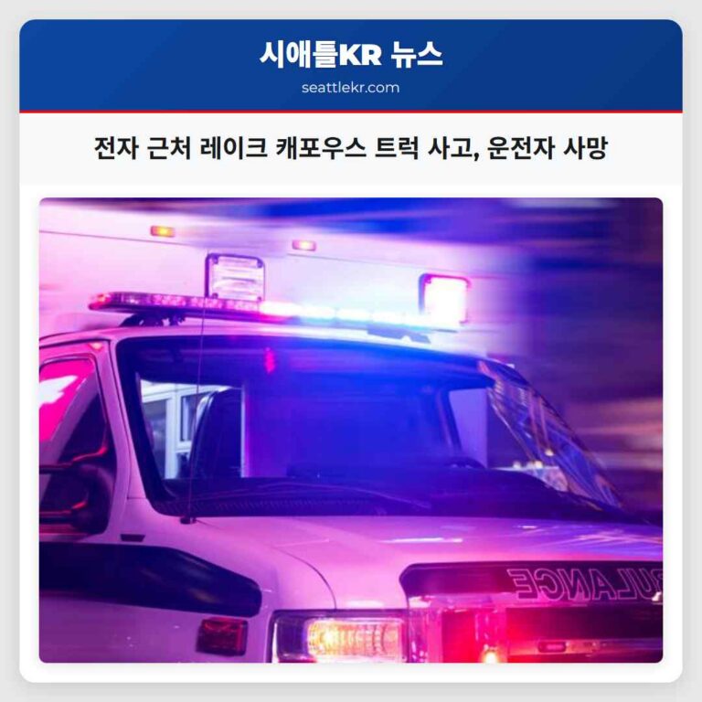 전자 근처 레이크 캐포우스 트럭 사고 운전자 사망