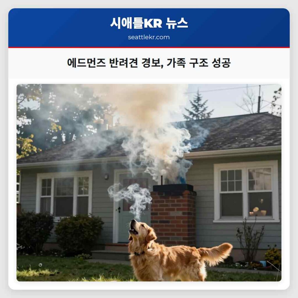 에드먼즈 반려견 경보, 가족 구조 성공
