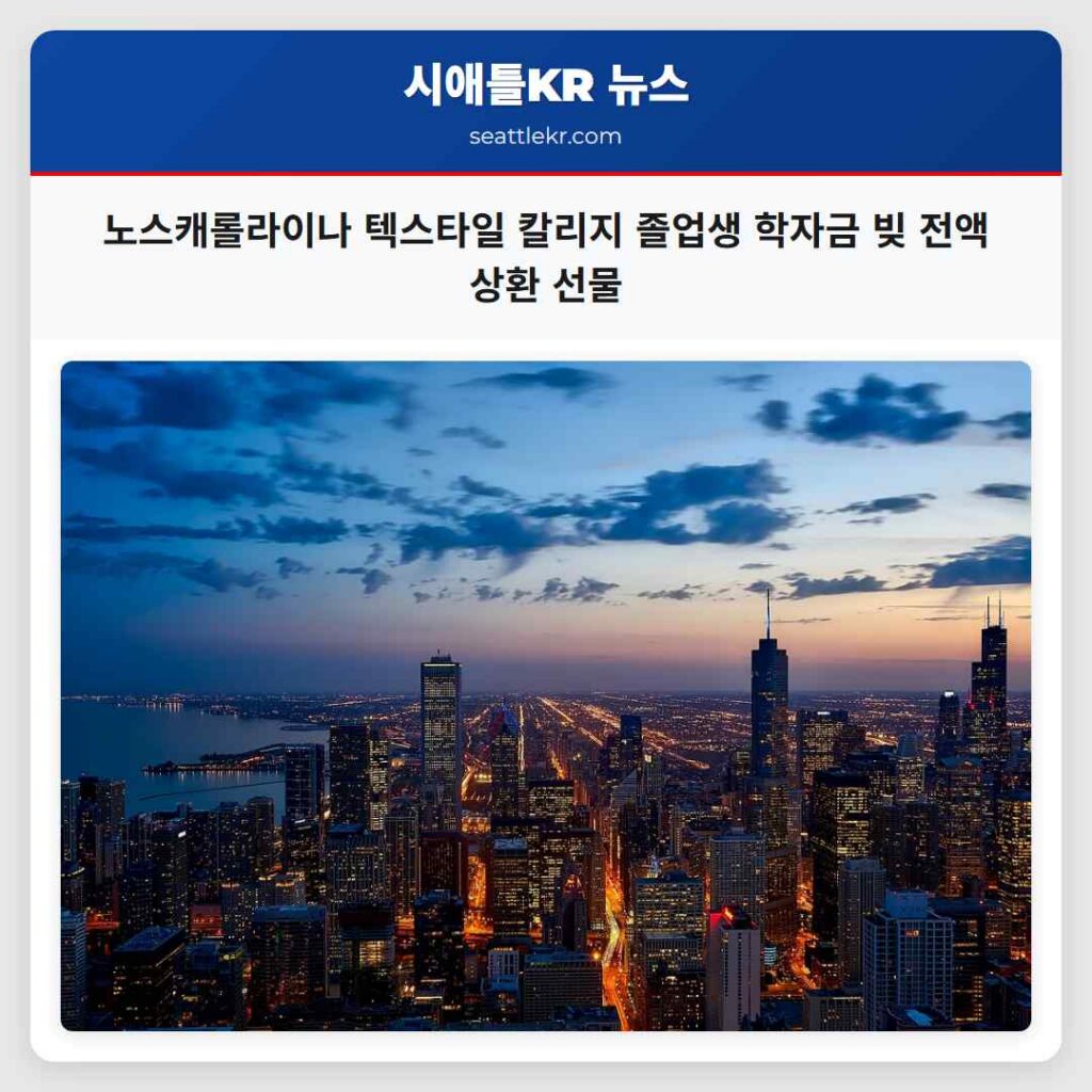 노스캐롤라이나 텍스타일 칼리지 졸업생 학자금 빚 전액 상환 선물