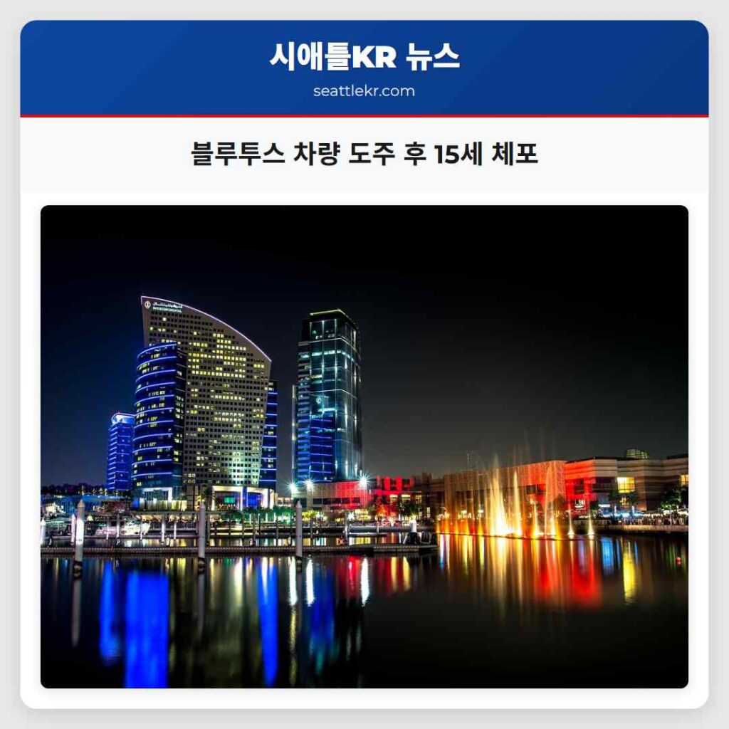 블루투스 차량 도주 후 15세 체포