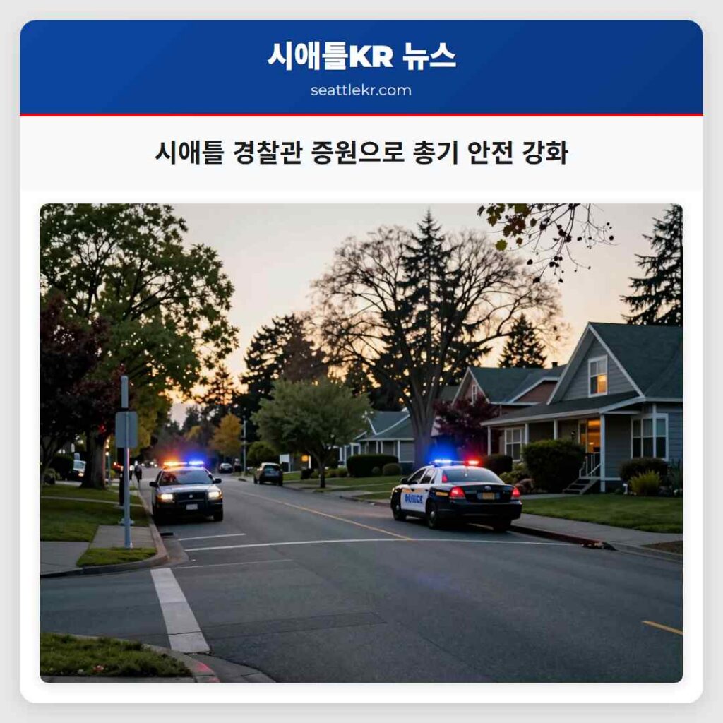 시애틀 경찰관 증원으로 총기 안전 강화