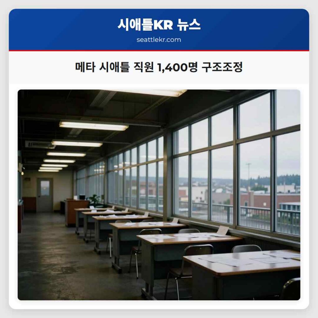 메타 시애틀 직원 1,400명 구조조정
