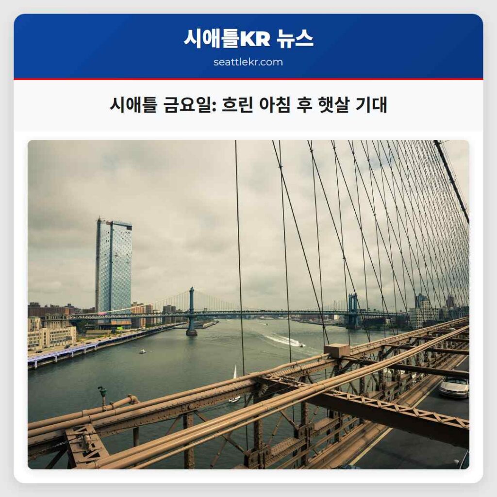 시애틀 금요일: 흐린 아침 후 햇살 기대