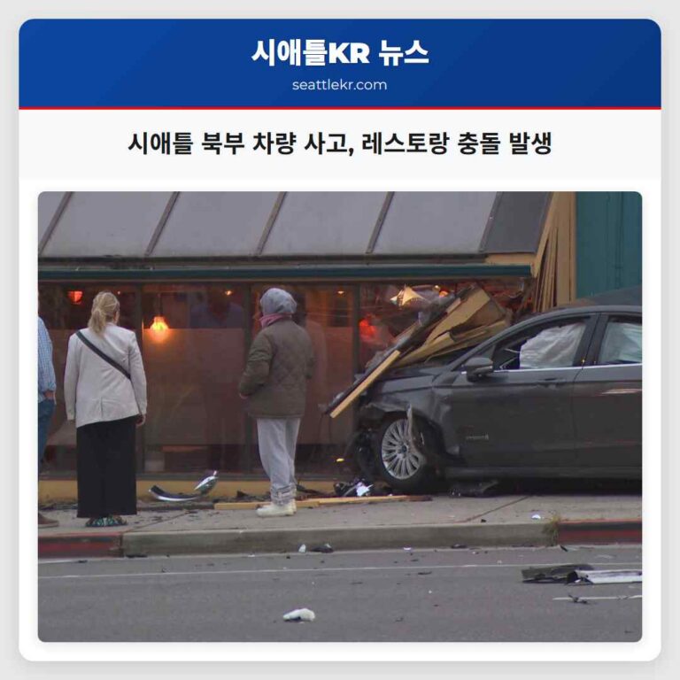 시애틀 북부 차량 사고 레스토랑 충돌 발생