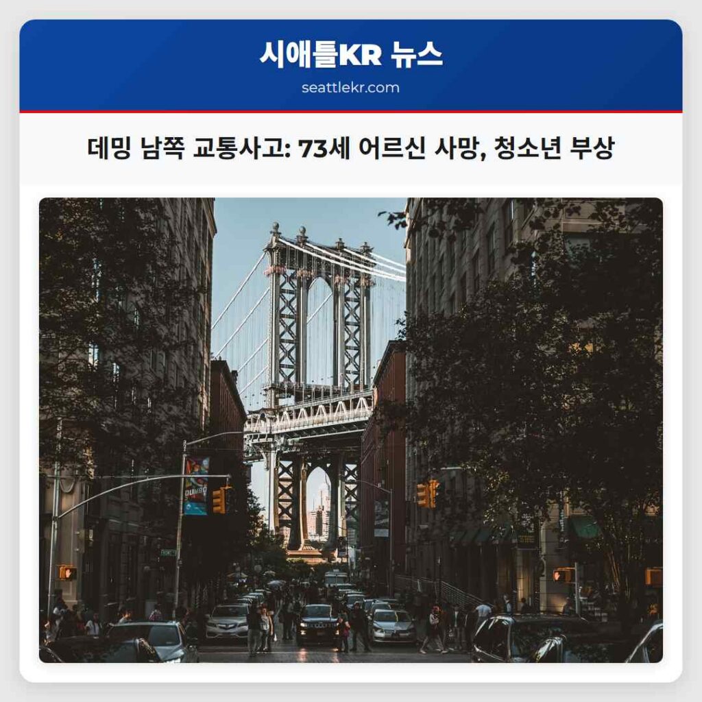 데밍 남쪽 교통사고: 73세 어르신 사망, 청소년 부상