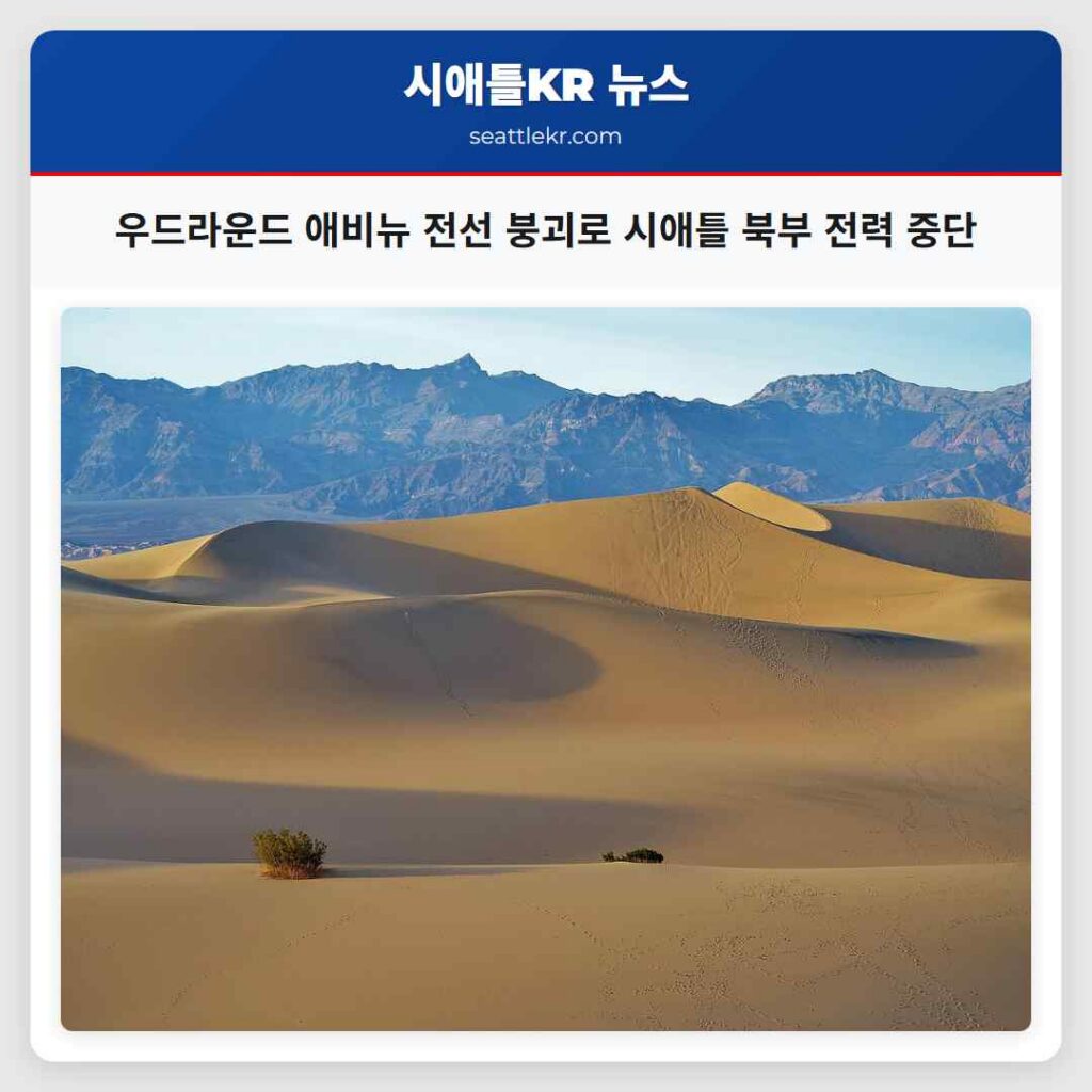 우드라운드 애비뉴 전선 붕괴로 시애틀 북부 전력 중단