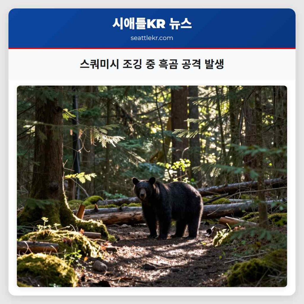 스쿼미시 조깅 중 흑곰 공격 발생