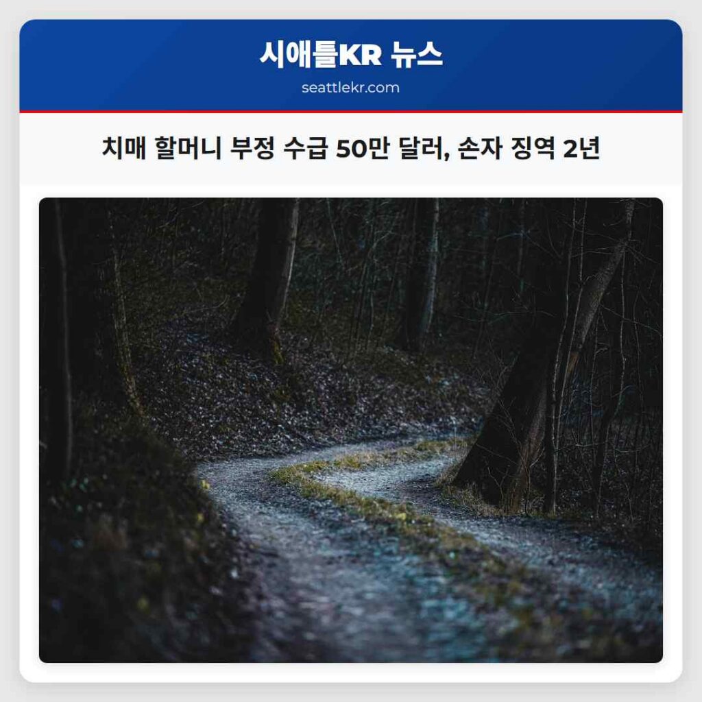 치매 할머니 부정 수급 50만 달러, 손자 징역 2년