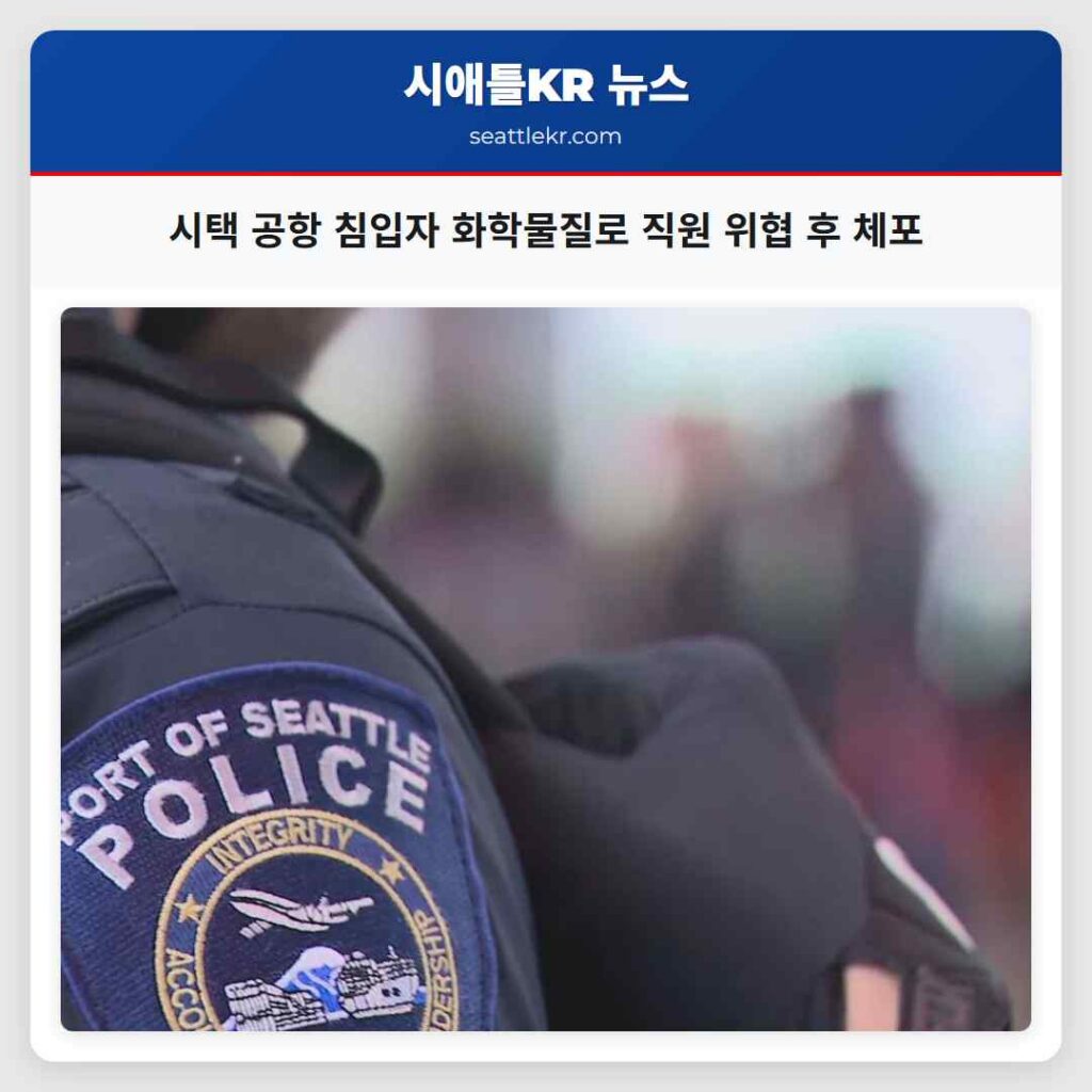 시택 공항 침입자 화학물질로 직원 위협 후 체포