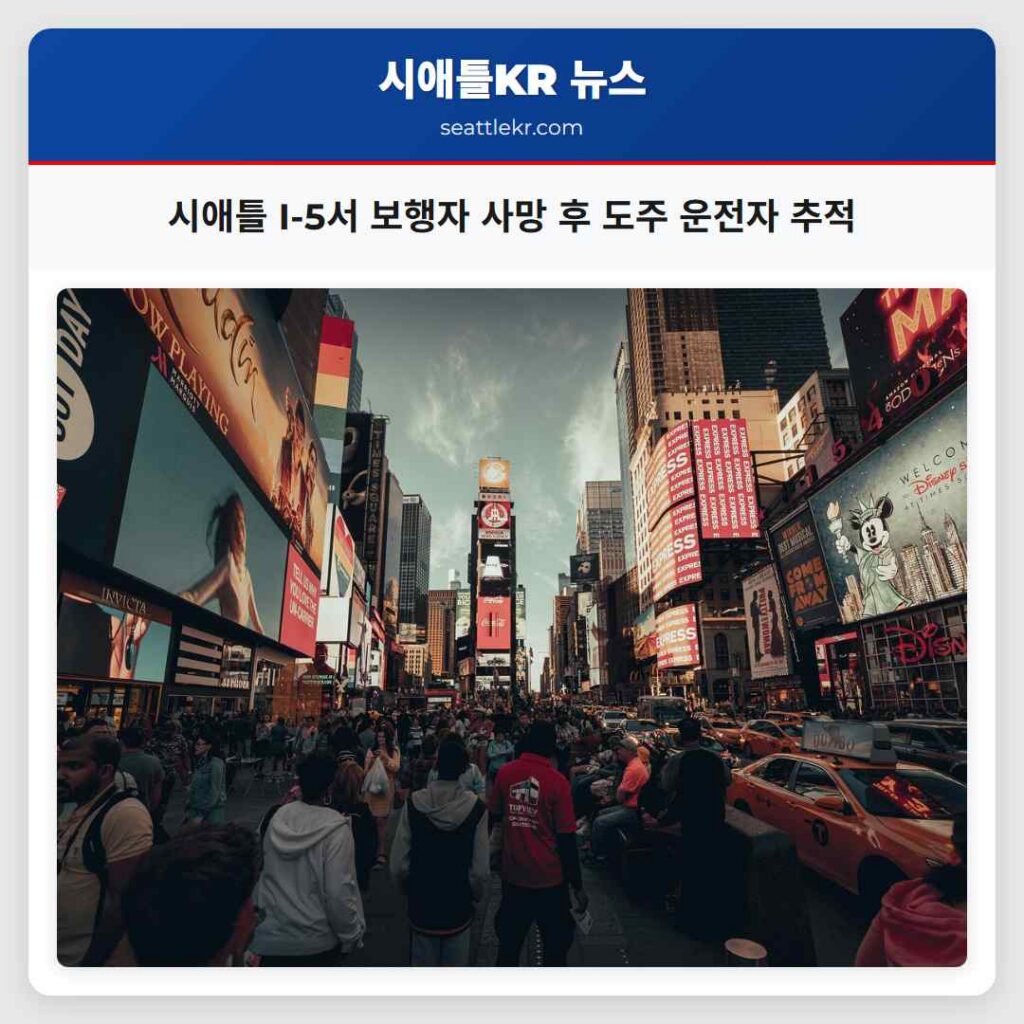 시애틀 I-5서 보행자 사망 후 도주 운전자 추적