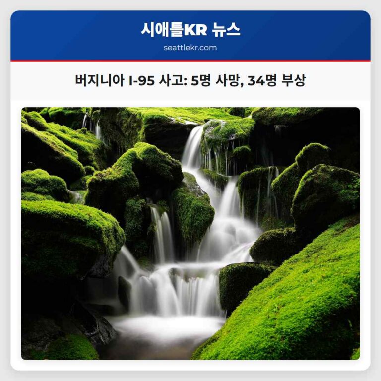 버지니아 I-95 사고 5명 사망 34명 부상