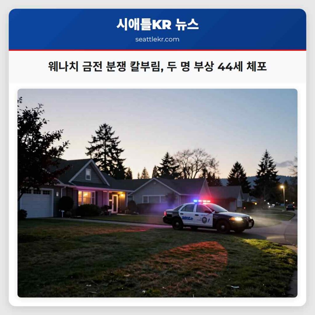 웨나치 금전 분쟁 칼부림, 두 명 부상 44세 체포