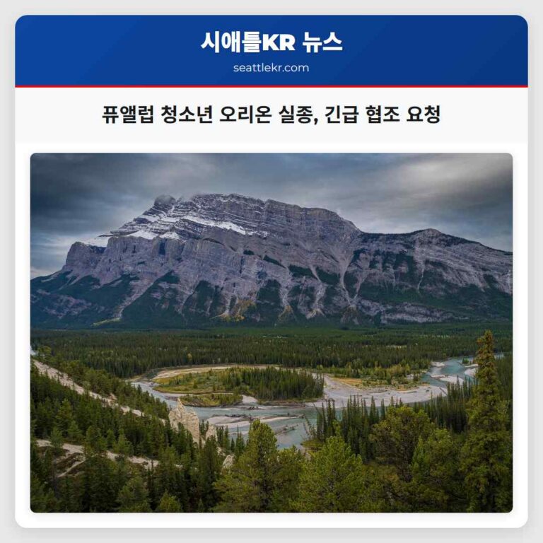 퓨앨럽 청소년 오리온 실종 긴급 협조 요청