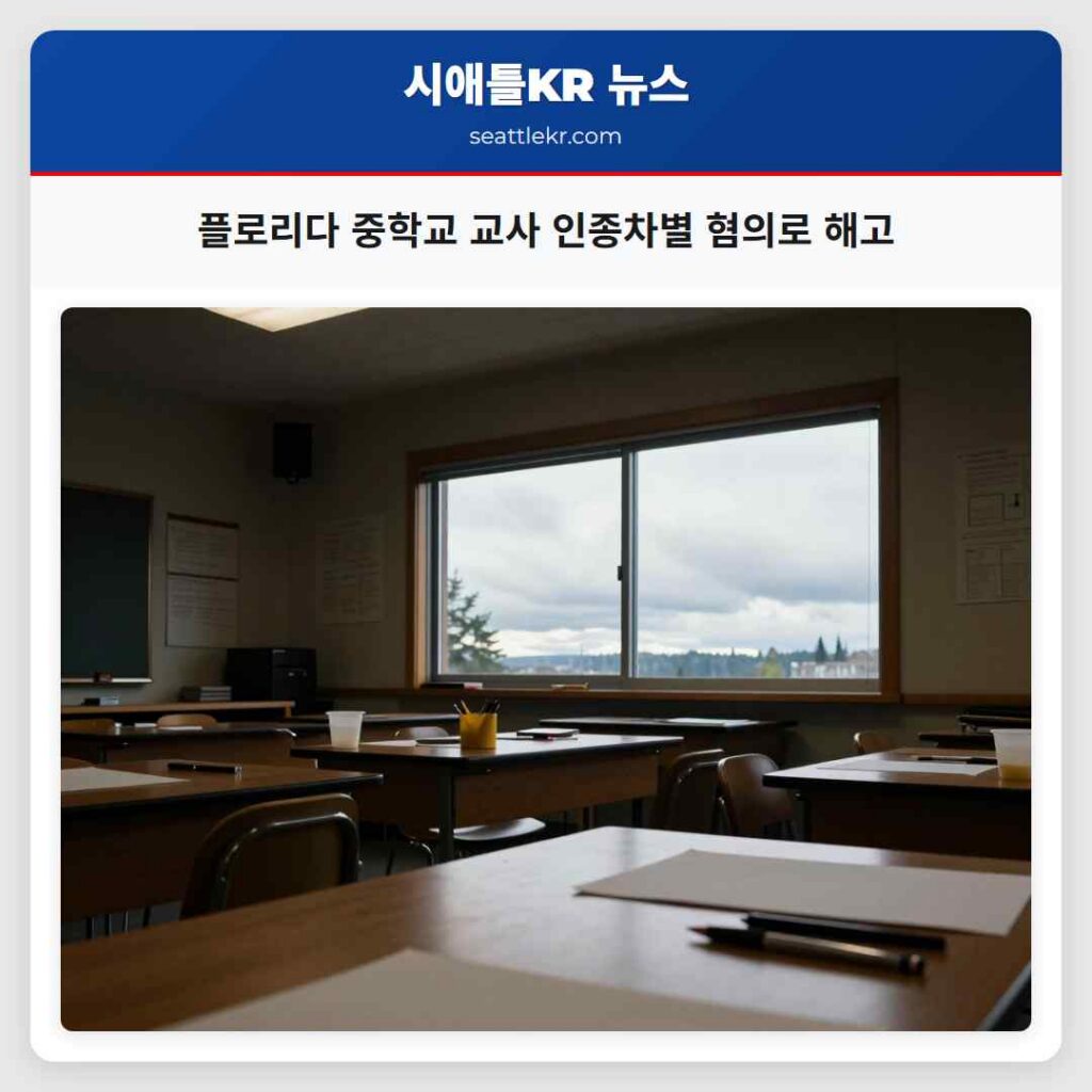 플로리다 중학교 교사 인종차별 혐의로 해고
