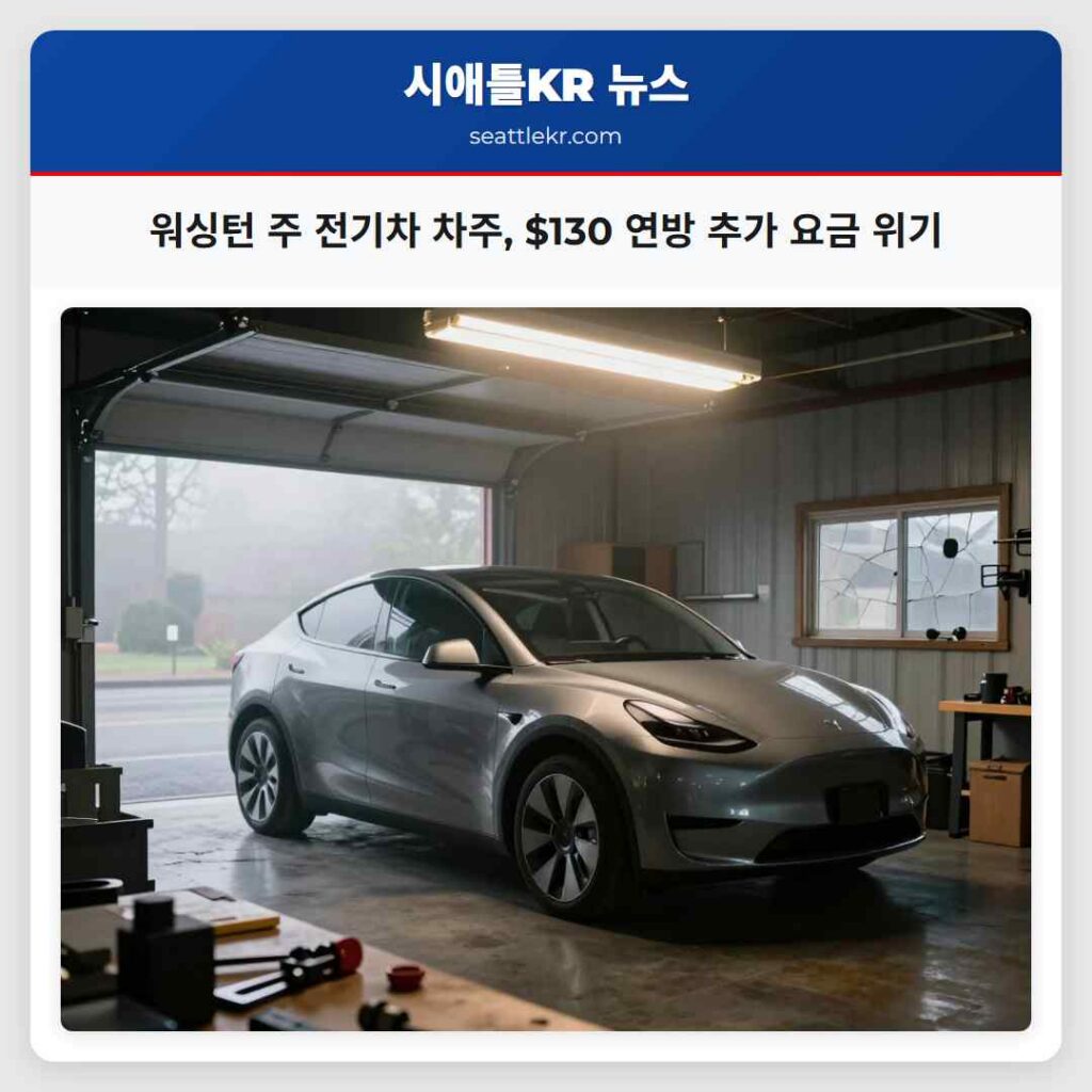 워싱턴 주 전기차 차주, $130 연방 추가 요금 위기