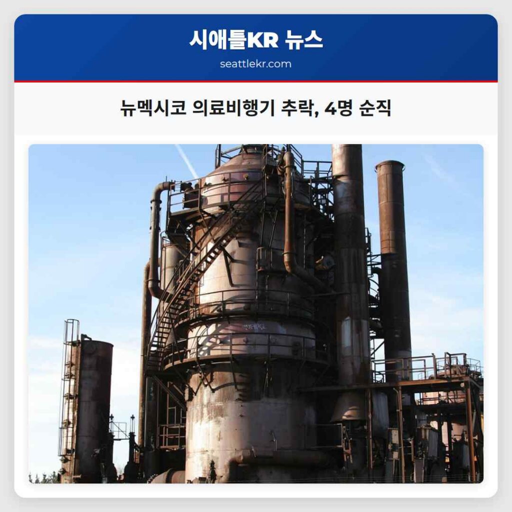 뉴멕시코 의료비행기 추락, 4명 순직