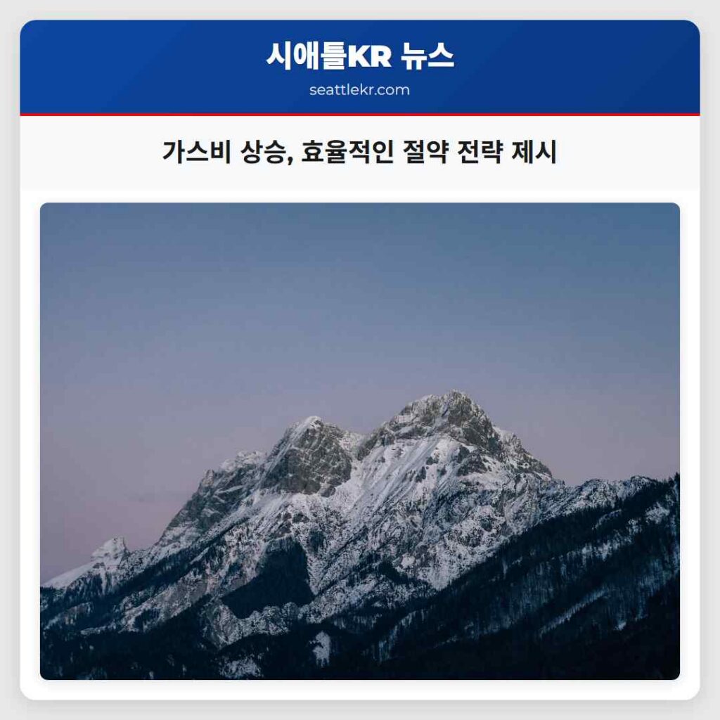 가스비 상승, 효율적인 절약 전략 제시