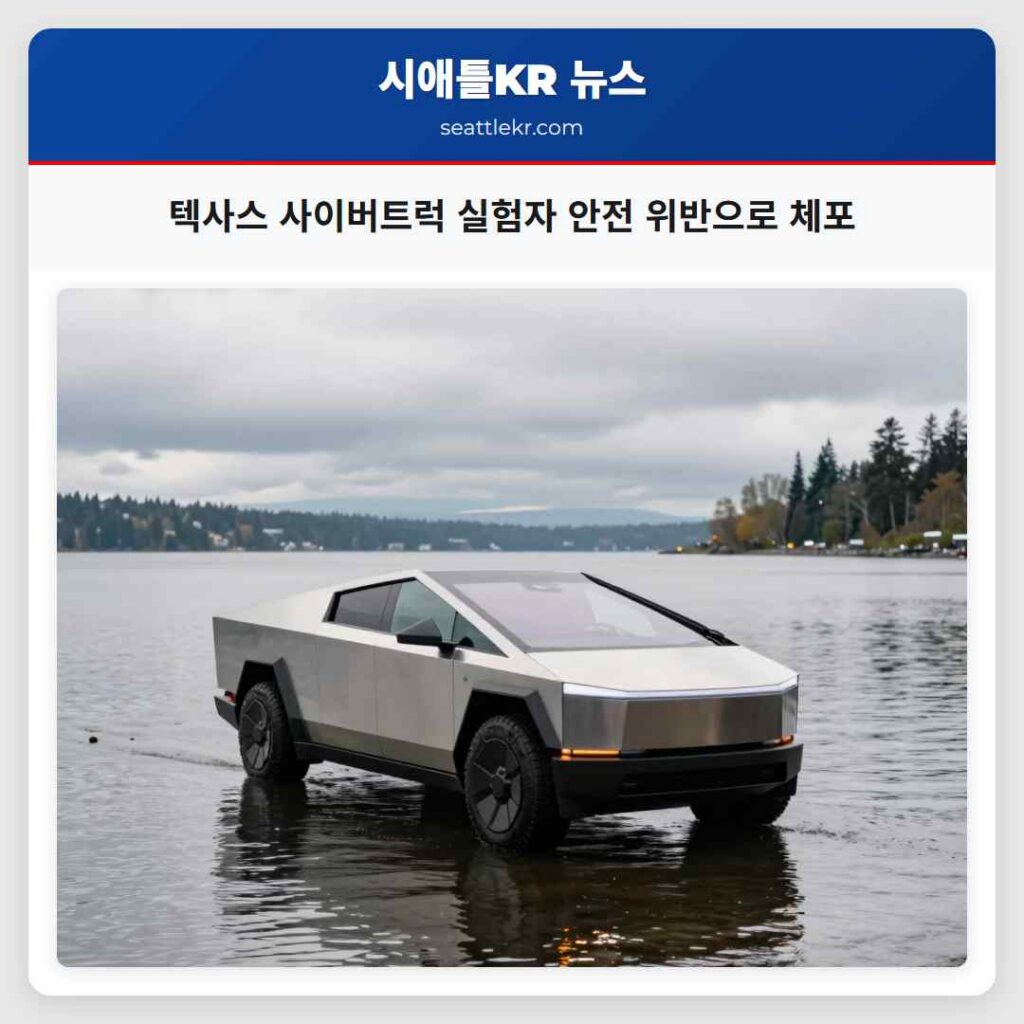 텍사스 사이버트럭 실험자 안전 위반으로 체포