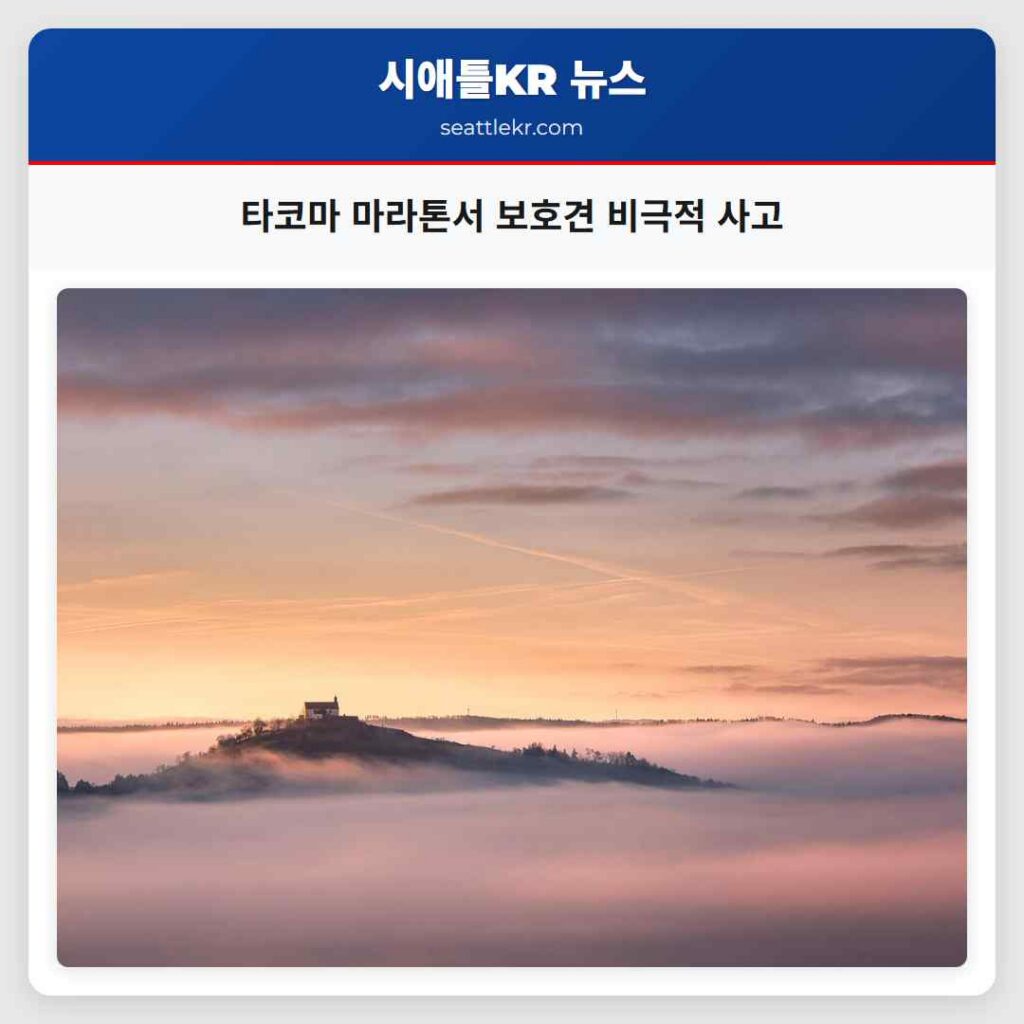 타코마 마라톤서 보호견 비극적 사고