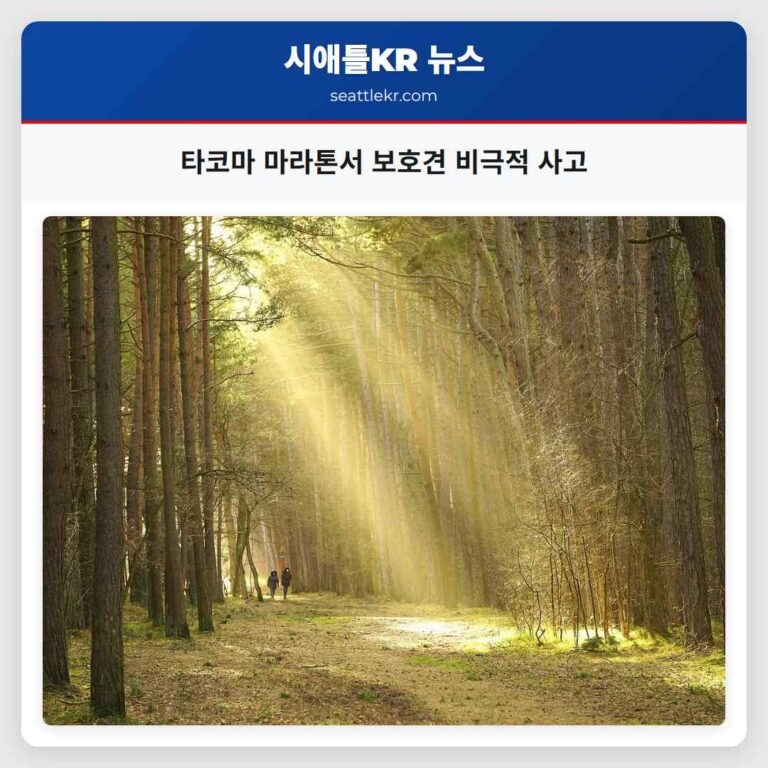 타코마 마라톤서 보호견 비극적 사고