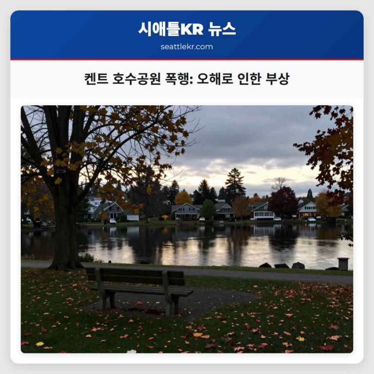 켄트 호수공원 폭행 오해로 인한 부상
