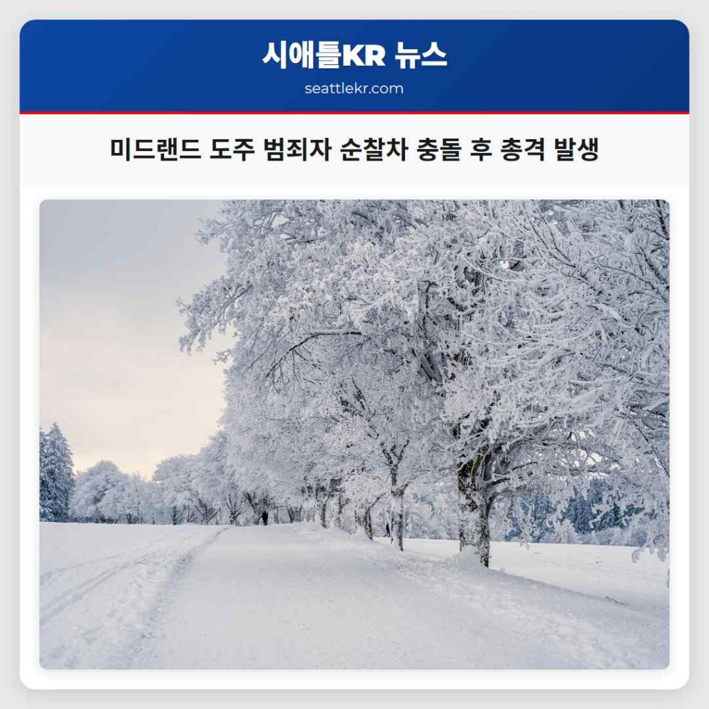 미드랜드 도주 범죄자 순찰차 충돌 후 총격 발생
