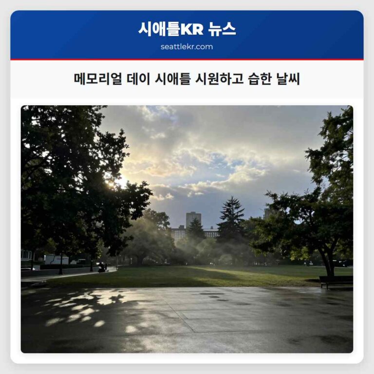 메모리얼 데이 시애틀 시원하고 습한 날씨