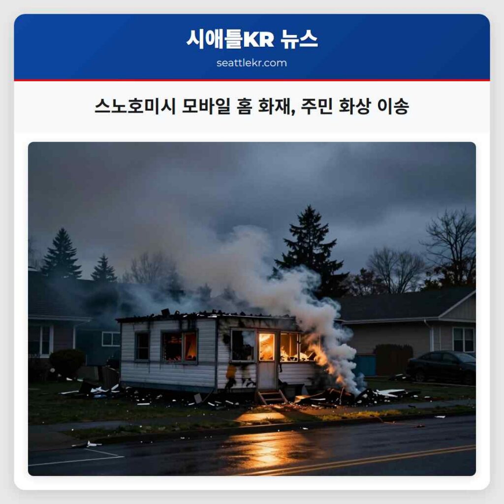 스노호미시 모바일 홈 화재, 주민 화상 이송
