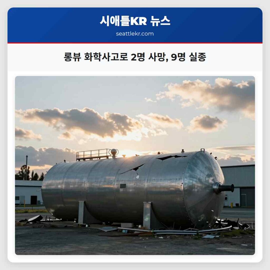 롱뷰 화학사고로 2명 사망, 9명 실종