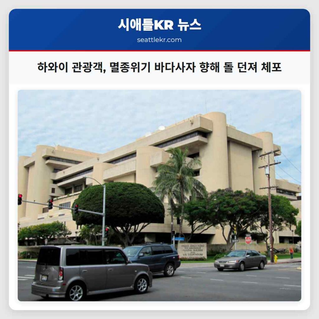 하와이 관광객, 멸종위기 바다사자 향해 돌 던져 체포