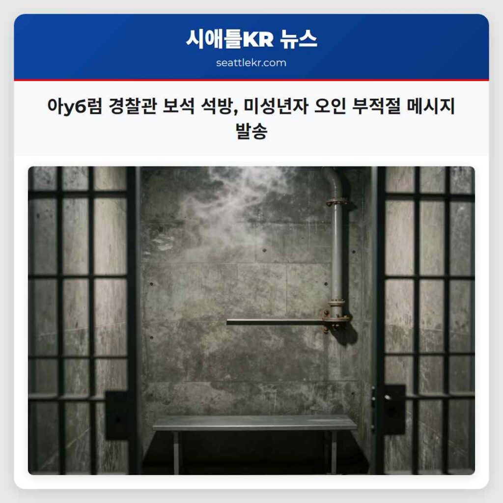 아уб럼 경찰관 보석 석방, 미성년자 오인 부적절 메시지 발송