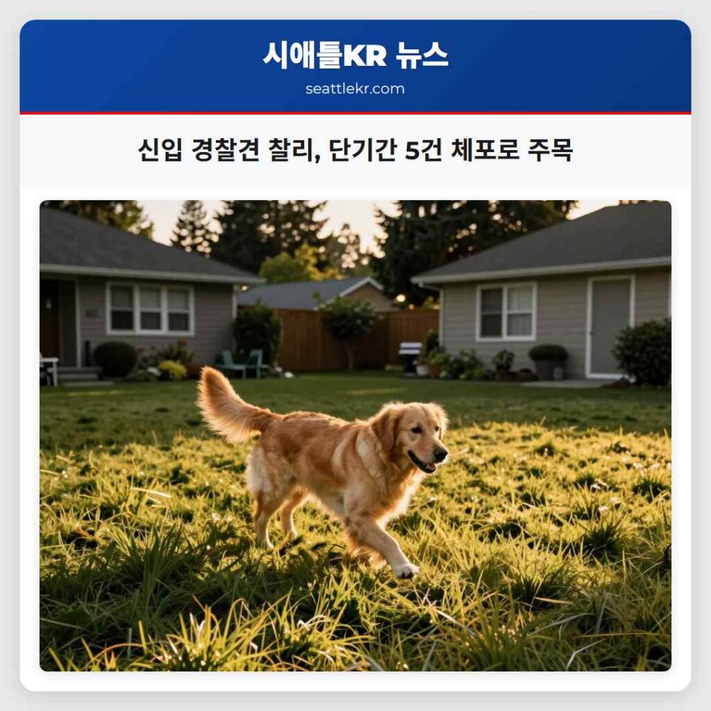 신입 경찰견 찰리, 단기간 5건 체포로 주목