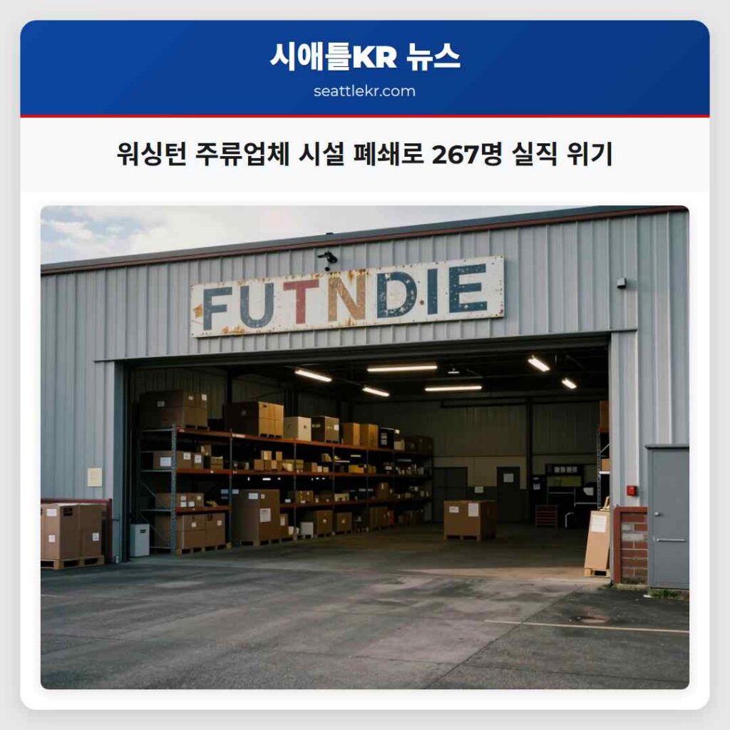 워싱턴 주류업체 시설 폐쇄로 267명 실직 위기