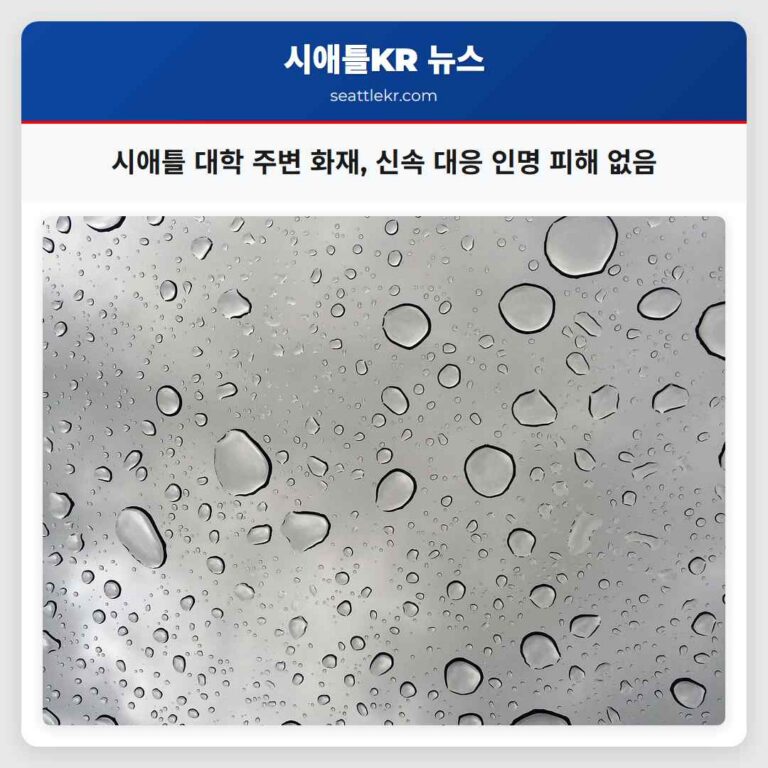시애틀 대학 주변 화재 신속 대응 인명 피해 없음