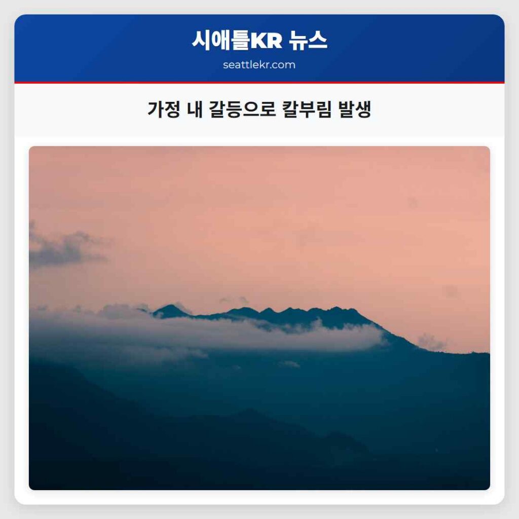 가정 내 갈등으로 칼부림 발생
