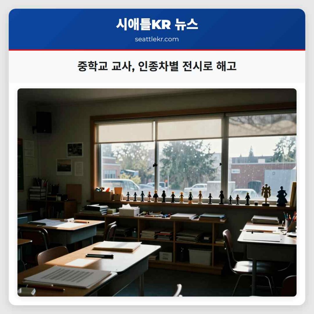 중학교 교사, 인종차별 전시로 해고
