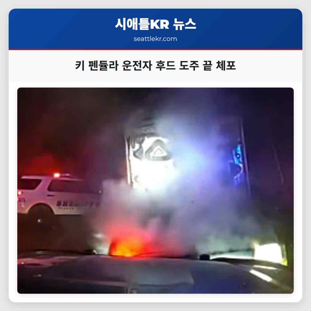 키 펜듈라 운전자 후드 도주 끝 체포