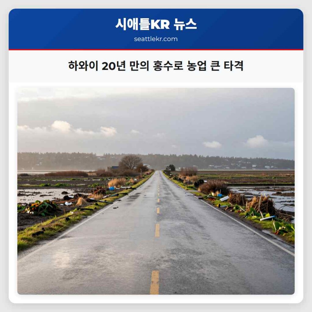 하와이 20년 만의 홍수로 농업 큰 타격