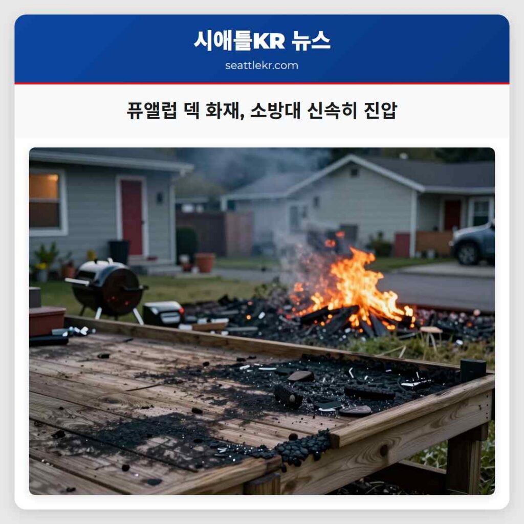 퓨앨럽 덱 화재, 소방대 신속히 진압